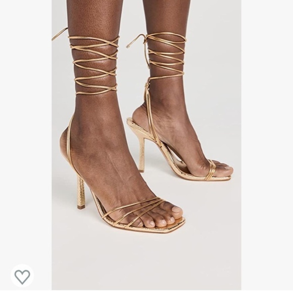 Schutz Thea gold leather heels